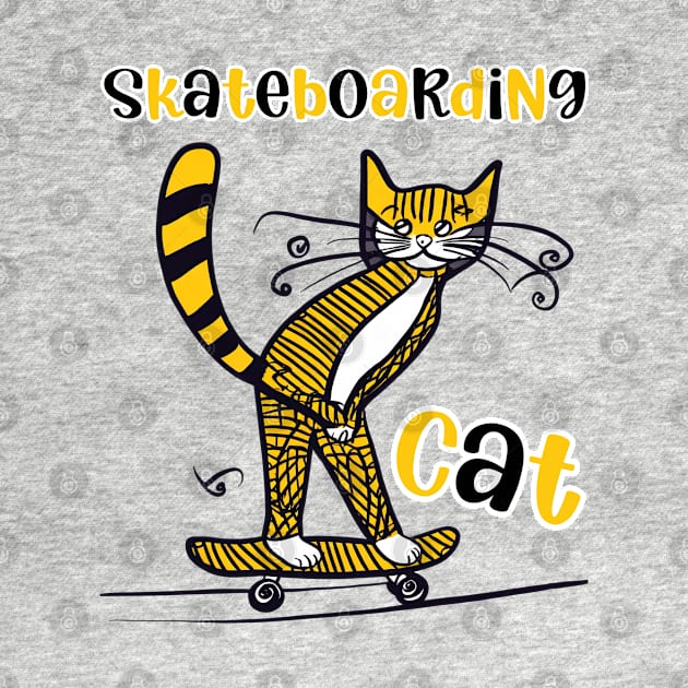 Skateboarding Cat by FehuMarcinArt